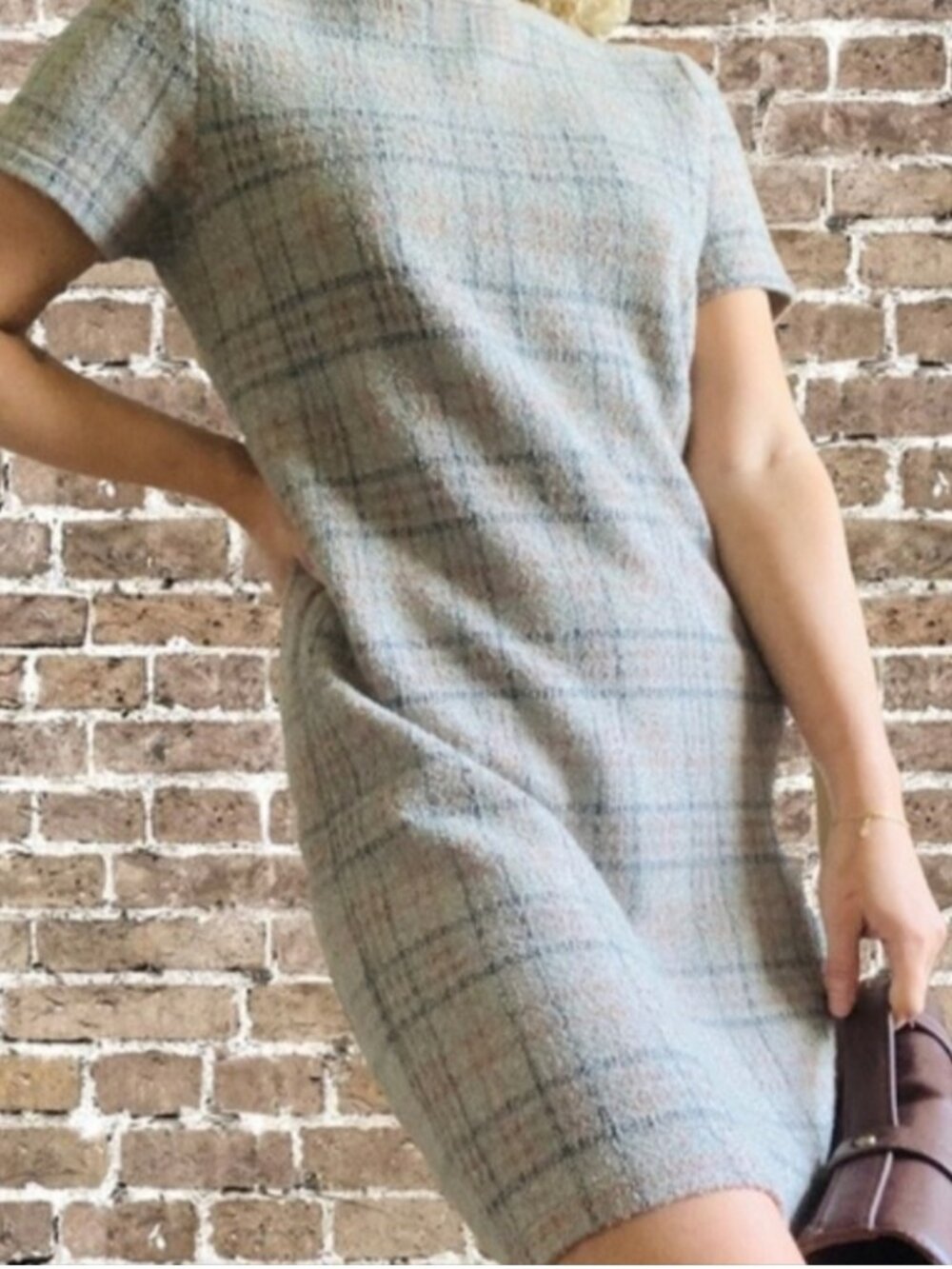 Zara Plaid Tweed Mini Dress